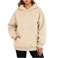 thumbnail image 3 of Womens Oversized Sweatshirts Hoodies Long Sleeve Round Neck Zipper Lightweight Fashion Plaid Jacket Winter Clothes Casual Fall Outfits, 3 of 7