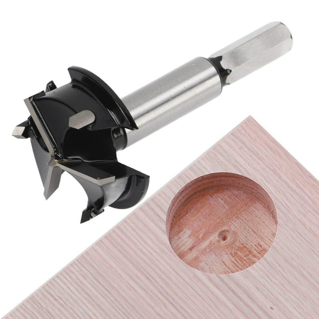 Wood Hole Opener Accessory, Incisive Blade 63-65HRC 35mm Forstner Drill Bit Alloy Steel 80mm Length For Plastic