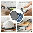 thumbnail image 7 of Pofeuu Vintage Blue Print Silicone Pot Mat Mitten With Hanging Loop Heat Resistant Oven Mitts Non-Slip Bbq Baking Smoking Potholders, 7 of 7