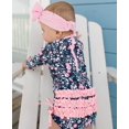 thumbnail image 3 of Traje de baño con protección solar UPF 50+ para niñas pequeñas RuffleButts con volantes y estampado floral 3T, 3 of 7
