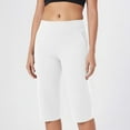 thumbnail image 2 of Aboser Athletic Capri Yoga Pants for Women High Waist Workout Capris Stretchy Straight Leg Gym Pants Casual Knee Length Cropped Trousers Solid Color Open Buttom Sweatpants with Pockets, 2 of 9