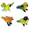 BrainStorm Looking Glass Miniature Glass Figurines, 4-Pack, Polly Parrot/Paris Parrot/Carrie Canary/Lindsay Lovebird