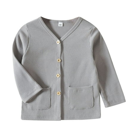 

Girls Coat Windproof Solid Ribbed Warm Outerwear Boys Jacket