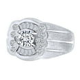 thumbnail image 3 of AFFY 0.98 Carat (Cttw) Round & Baguette Shape White Natural Diamond Men's Wedding Band Ring In 14k Solid White Gold Ring Size-14, 3 of 3