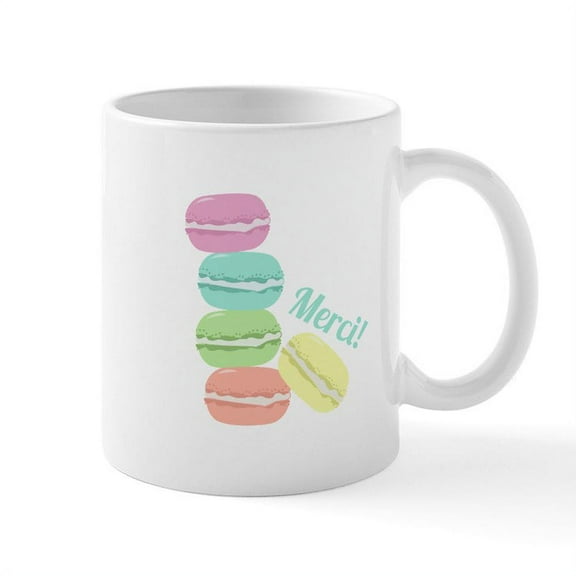 CafePress - Merci! Cookies Mugs - 11 oz Ceramic Mug - Novelty Coffee Tea Cup