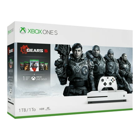 Microsoft Xbox One S 1TB Gears 5 Bundle, White,