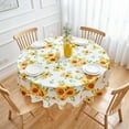 thumbnail image 1 of Nappe Ronde Tournesol 60 Pouces Vintage à Motif Floral - Nappe Circulaire en Polyester Style Ferme à Fleurs pour le Printemps et l'Été, Lavable, Imperméable et Résistante aux Taches pour la Maison, les Modes, les Fêtes en Plein Air, la Cuisine, 1 of 7