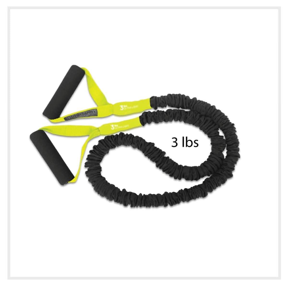 Exercise Resistance Band with Handles -FitCord Ultra Light (3lb Yellow)