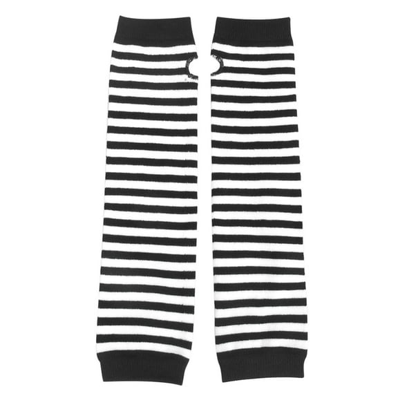 INSPIRE CHIC Unisex Classic Fashion Stretch Fingerless Arm Oversleeve Black White