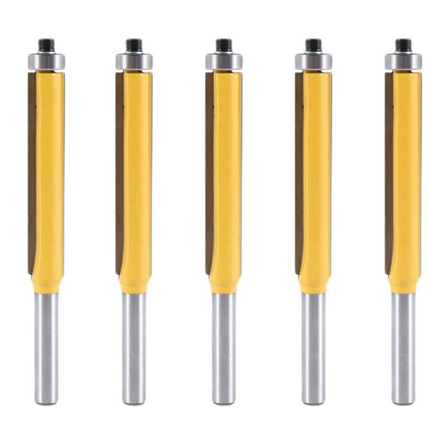 5piezas 2 Pulgadas de Extra Larga Rasante Enrutador Router Bit 1/4 Pulgada x 3/8 Pulgada de Carpintería Fresadora para Madera DIY Herramienta