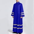 thumbnail image 2 of SeCaotees Costume for Men Solid Color Long Sleeve Striped Robe Relaxed Fit Lightweight Breathable Church Clergy Priest Halloween Cosplay Fancy Dress Outfit Blue,M, 2 of 8