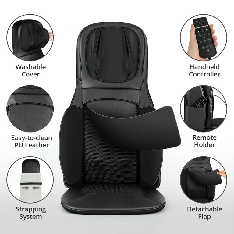 Back Massager with Heat, Binecer Shiatsu Neck Back Massager Cushion Pad,  2D/3D Massage Chair Mat with Air Compression, Vibration, for Car Home Office  Full Body Relaxing 