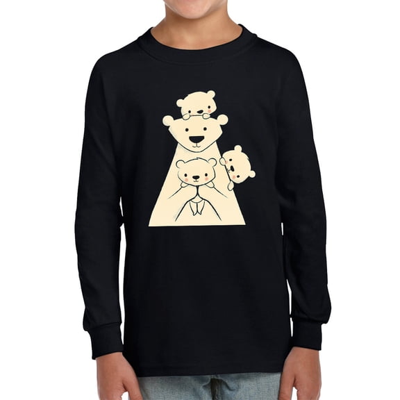 Image Conscious Polar Bear Family Long Sleeve Toddler -Jay Fleck Designs, Unisex Regular Fit