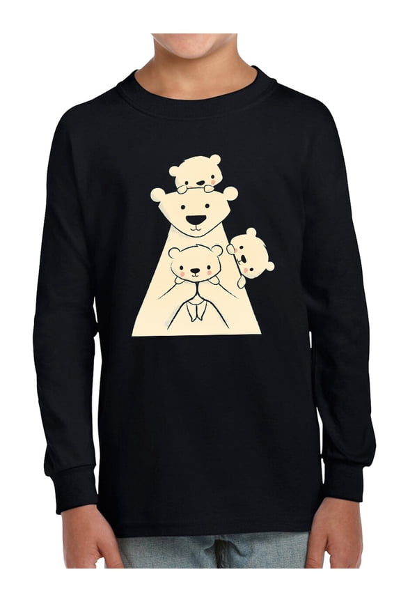 Polar Bear Family Long Sleeve Toddler -Jay Fleck Designs, Unisex Regular Fit
