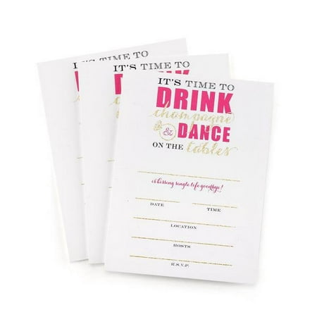 Hortense B. Hewitt Hortense B Hewitt Bachelorette Party Champagne Invitations 25 pack, white