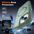 thumbnail image 4 of Magnetic for iPhone 15 Case with 2 Glass Screen Protectors, Compatible with Magsafe, Military-Grade Protection, Hard Protective Cover Shockproof Phone Case for iPhone 15, 6.1 inch, Alpine Green, 4 of 14