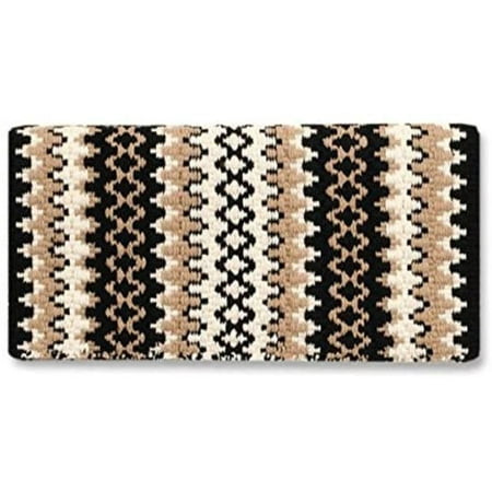 UPC: 0739477144152 | Mayatex Arroyo Seco Elite Wool Saddle Blanket- Black/Cream/Sand