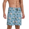thumbnail image 2 of Fuzoiu Rose Flowers Print Pajama Shorts for Men, Men's Pajama Bottoms,Mens Lounge Sleepwear,Pajama Pants with Pocket-X-Large, 2 of 6