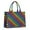 Colorful Rainbow Checkered, variant on Large Capacity Tote Bag,Orange and White Diamond Pattern Handbag Fashion Luxury Tote Bag,15.7"x13"x 5.1" Inches,Laptop Compatible