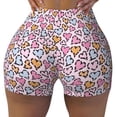 thumbnail image 2 of Gukieu love heart Print Women's Sports Shorts, Elastic Waist High Stretch Running Yoga Gym Sweatpants-Medium, 2 of 8