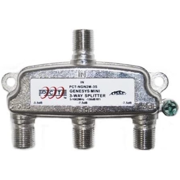 3Way Splitter Gold Video Coaxial Signal Video Cable 5900 MHz RF