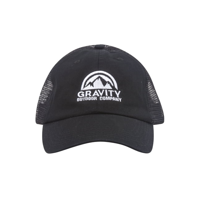 Logo Adjustable Trucker Baseball Hat - Black