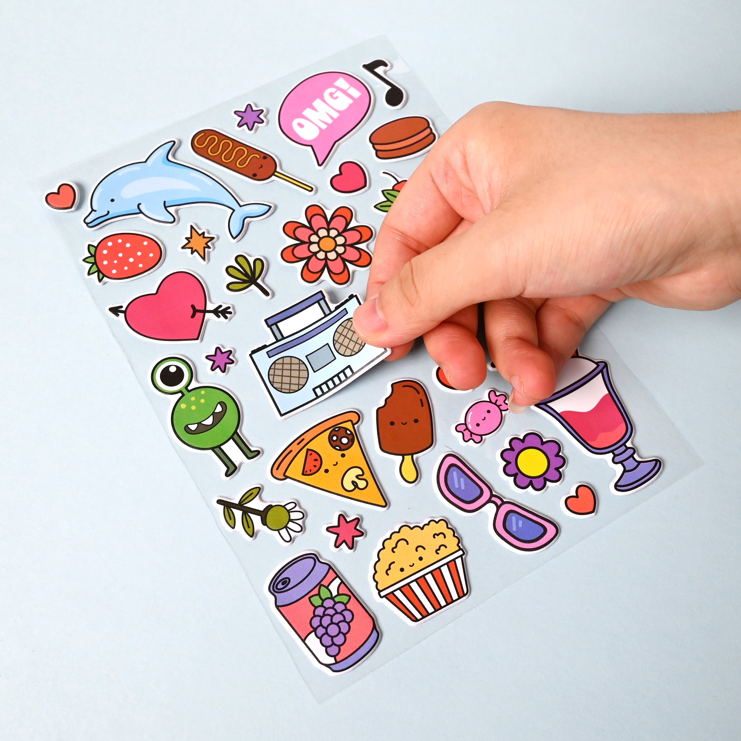 Hello Hobby Puffy Stickers Pack – 400 Assorted Design Pieces for Crafts