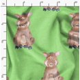 thumbnail image 2 of Soimoi Green polyester Crepe Fabric Pig Animal Print Fabric by the Yard 52 Inch Wide, 2 of 5