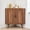 Walnut, variant on Fluted Corner Cabinet with 2 Doors & Adjustable Shelves, Space-Saving Floor Storage Cabinet for Bathroom, Kitchen, Living Room, Modern Freestanding Organizer (Oak)