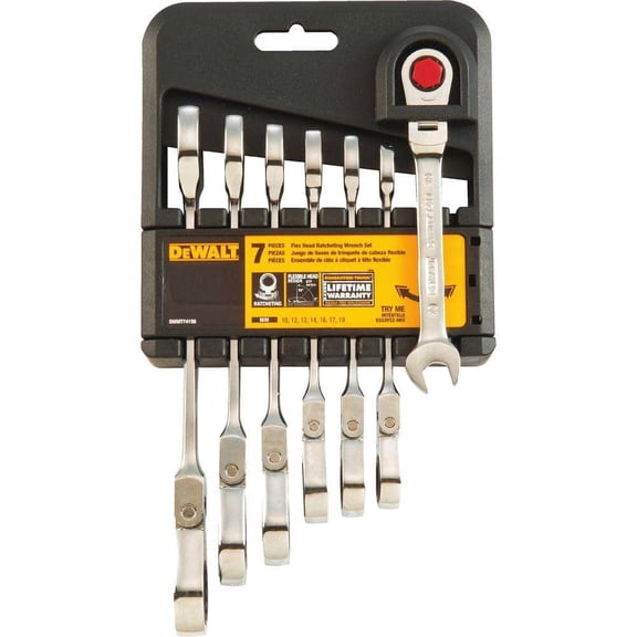 Metric Ratcheting Flex Head Combination Wrench Set (7-Piece)