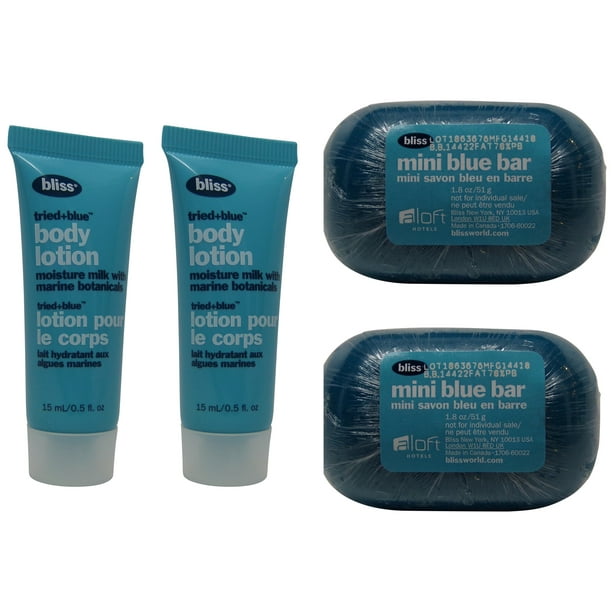 Bliss Bliss Mini Blue Bar Soap & Tried & Blue Lotion ( 2 of each