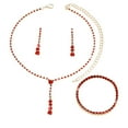 thumbnail image 5 of sunsanly 3Pcs/Set Women's Jewelry Set Single Row Rhinestone Inlaid Necklaces Earrings Bracelets Hypoallergenic Lightweight Jewels for Christmas Mother's Day Weddings, 5 of 8