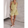 thumbnail image 3 of Biezeib Women 2 Piece Summer Outfits Solid Color Irregular Button Tank Tops and Elastic Shorts Club Streetwear Fashion Clothes, 3 of 6
