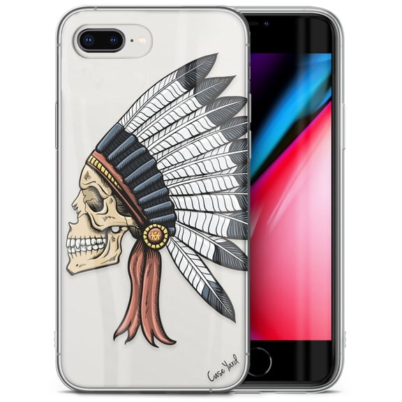 Case Yard iPhone-8-Plus Case Clear Soft & Flexible TPU Ultra Low Profile Slim Fit Thin Shockproof Transparent Bumper Protective Cover Drop Protective Cell Phone Cases (Indian Chief)