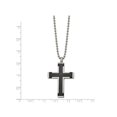 thumbnail image 2 of Mens Titanium Black Plated Cross Pendant Necklace with Chain (22 Inches), 2 of 3