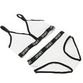 thumbnail image 3 of Conjunto de ropa interior con sujetador deportivo para mujer, bragas de sujetador de algodón peinado ajustables, suaves y transpirables, para ejercicio de yoga, color blanco, 3 of 9