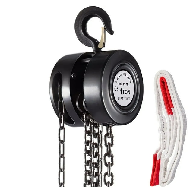 Hand Chain Hoist, 1Ton/10ft Chain Block, Manual Hoist W/Industrial-Grade Steel Construction ,Easy to Setup