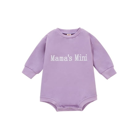 

ZIYIXIN Lovely Infant Baby Girls Boys Romper Letter Printed Long Sleeve Button Sweatshirt Jumpsuits Purple 6-12 Months