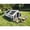 Army Green + Polyester, variant on 9.8 x13ft Inflatable Camping Tents with Hand Pump, Air Glamping Tents, Easy Setup Waterproof and Windproof Blow up Tent, 4 Seasons Oxford Cabin Tent with Mesh & Chimney Window. Army green
