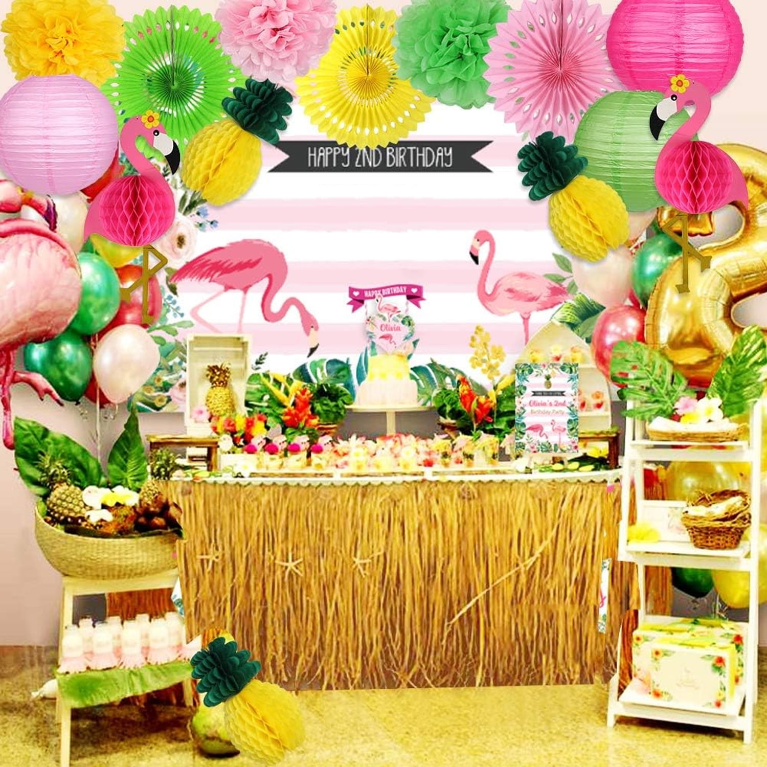 Pink Flamingo Die Cut Paper Decorations - 25 Pieces Per Pack, 3 Sizes, For Tropical Luau Party, Pool Party, Crafts & Scrapbooking