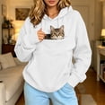 thumbnail image 2 of Women's Hoodies Drawstring Long Sleeve Pullover with Pouch Oversized Puppy Kitten Animal Holder tops Fall Winter Soft Comfy Sweatshirts, 2 of 7