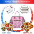 thumbnail image 4 of Pink Baseballs Pattern Womens Lunch Box for Work,Insulated Large Lunch Bag for Tween and Teen,Loncheras Para Mujer,Leakproof Adult Lunch Bag for Work,Beach,Travel,Picnic,Camping, 4 of 7