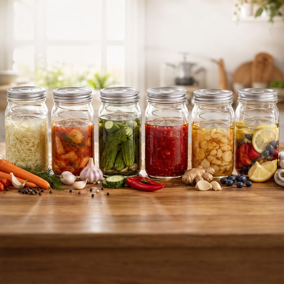 3PCS Stainless Steel Fermentation Lids Kit with Springs for Wide Mouth Jars Reusable Fermenting Lid and Coil Set for Pickle Kimchi Sauerkraut
