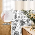 thumbnail image 3 of No Hook Shower Curtain, Black Coastal Shower Curtains for Bathroom with See Through Top Window, Coral Starfish Seaside Summer Beach Waterproof & Washable Bath Curtain 60"x72", 3 of 9