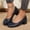 Blue, variant on Women's Square Buckle Block Heel Pumps, Trendy Solid Color Soft Leather Slip On Shoes, Comfortable Cushioned Sole Work Shoes, Plus Size Available for Wide Feet, Fashionable Casual Dress Heels