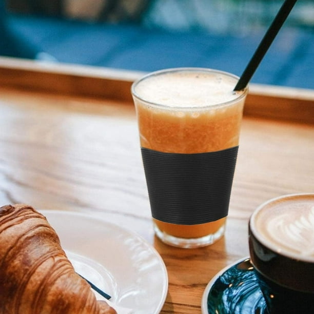 Tasse à café réutilisables en silicone résistant aux manches de la chaleur  isole le manchon de protection couvercle du protecteur de antidérapantes  apte à voyager tasse à café de lunettes - Chine