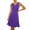 thumbnail image 5 of Einccm Women's V Neck Sleeveless Ruched Mini Dress with Adjustable Side Drawstring and Soft Stretch Fabric for Casual Summer, Date Night, Weekend Wear, 5 of 7