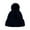 Black, variant on Mosey Women Fall Winter Hat Thickened Knitted Soft Elastic Warm Anti-slip Ear Protection Plush Ball Decor Twisted Pattern Outdoor Beanie Cap