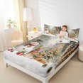 thumbnail image 3 of Manfei Christmas Snowman Child Twin Sheet Sets, Kawaii Winter Deer Animal Twin Fitted Sheet, Santa Claus Gifts Flat Sheet, Breathable Home Decor, 3 Pieces, 3 of 6