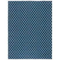 SAFAVIEH Montauk Jolyon Diamond Cotton Area Rug, Navy/Ivory, 8' x 10'